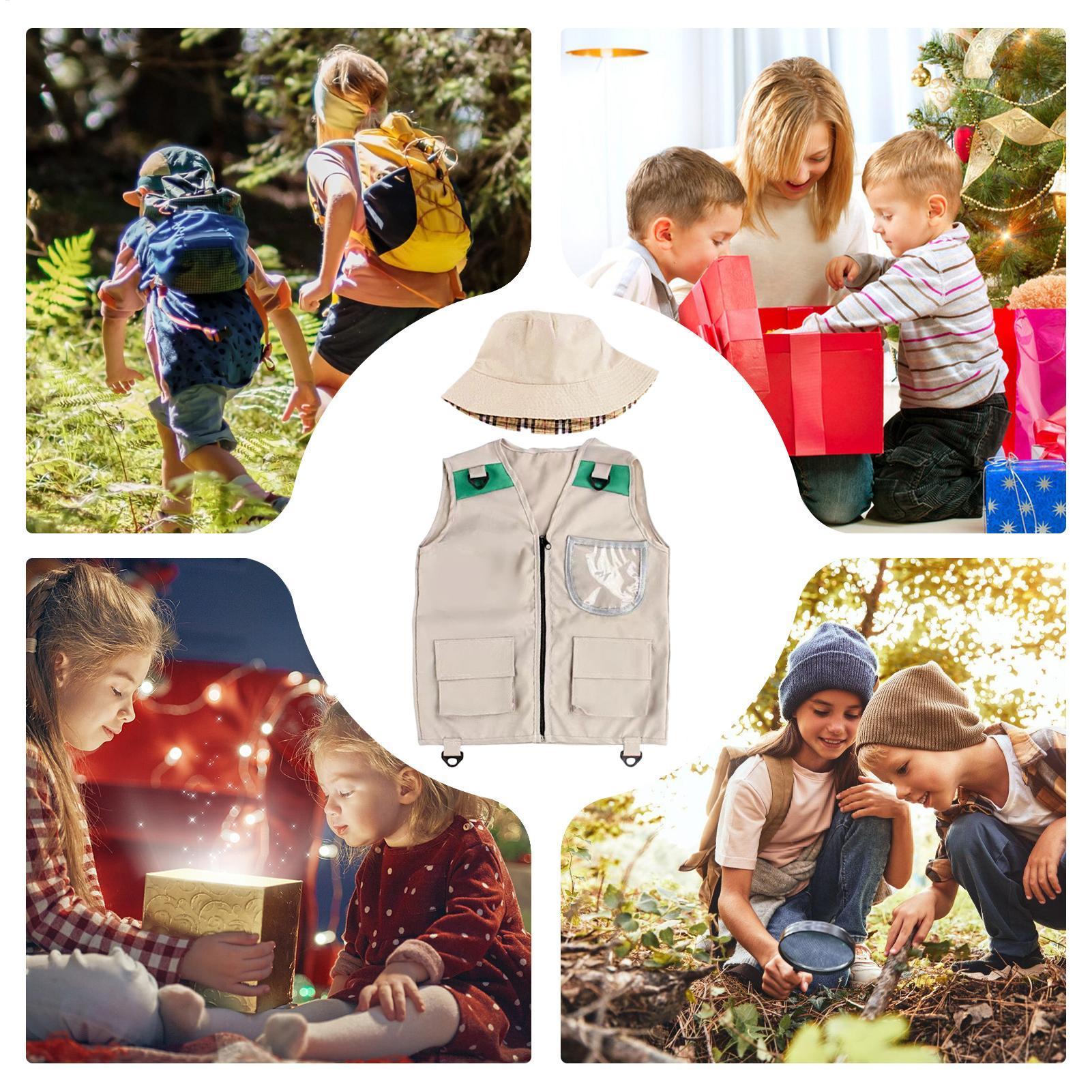 Outdoor Adventure Kit For Boys - Kamizelka i kapelusz dla małego odkrywcy,