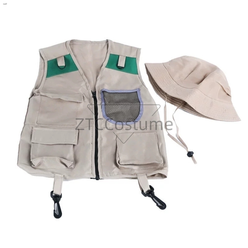 Outdoor Adventure Kit For Boys - Dziecięca kamizelka i kapelusz eksploratora Kostium