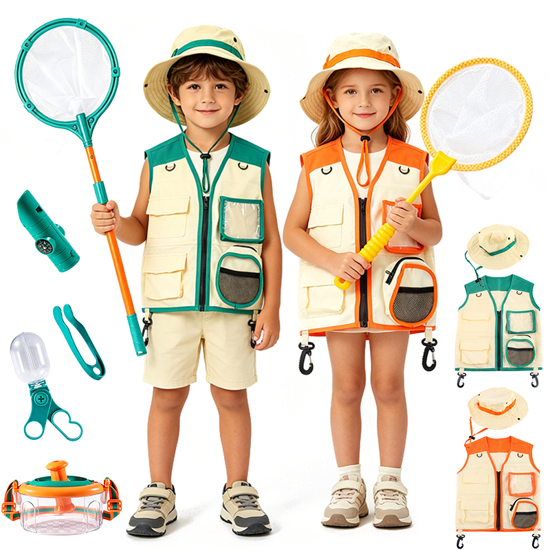 Outdoor Adventure Kit For Boys - Zestaw Przygody Naukowca: Kapelusz, Kamizelka, Ubrania