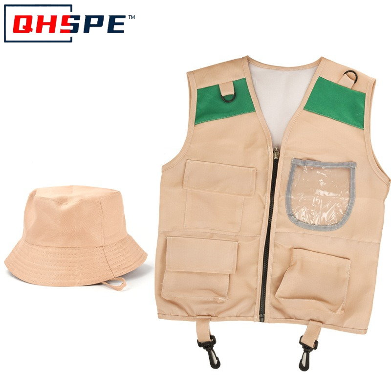 Outdoor Adventure Kit For Boys - Dziecięca kamizelka i kapelusz eksploratora Kostium